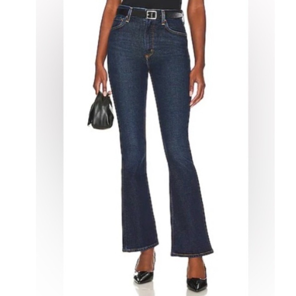 Agolde High Rise Nico Slim Boot Jeans Dark Indigo Blue Size 27